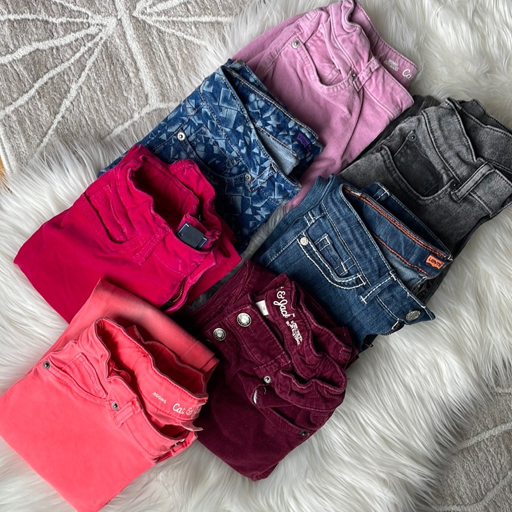 Girls Jeans, size 10, lot of 8 pairs - Gap, Cat & Jack, Levi’s